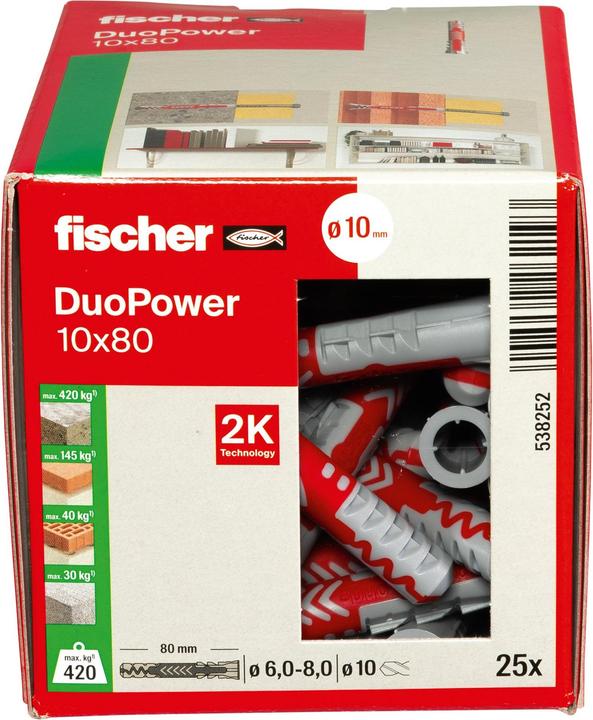 Actual product image Fischer DuoPower 10x80 (25 pcs.)