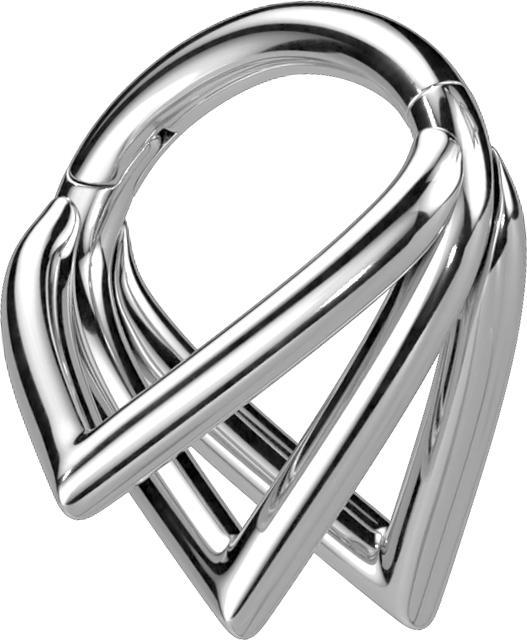 Immagine prodotto Star Piercing Anello a micro segmenti pieghevole in argento a tre angoli (senza ottone, Titanio)