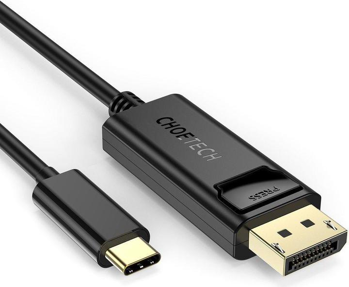Image du produit Choetech Câble vidéo unidirectionnel pour moniteur USB de type C - Port d'affichage 4K, 1,8 m noir (1.80 m)