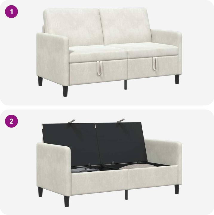 Produktbild vidaXL Sofa mit Stauraum (2-Sitzer)