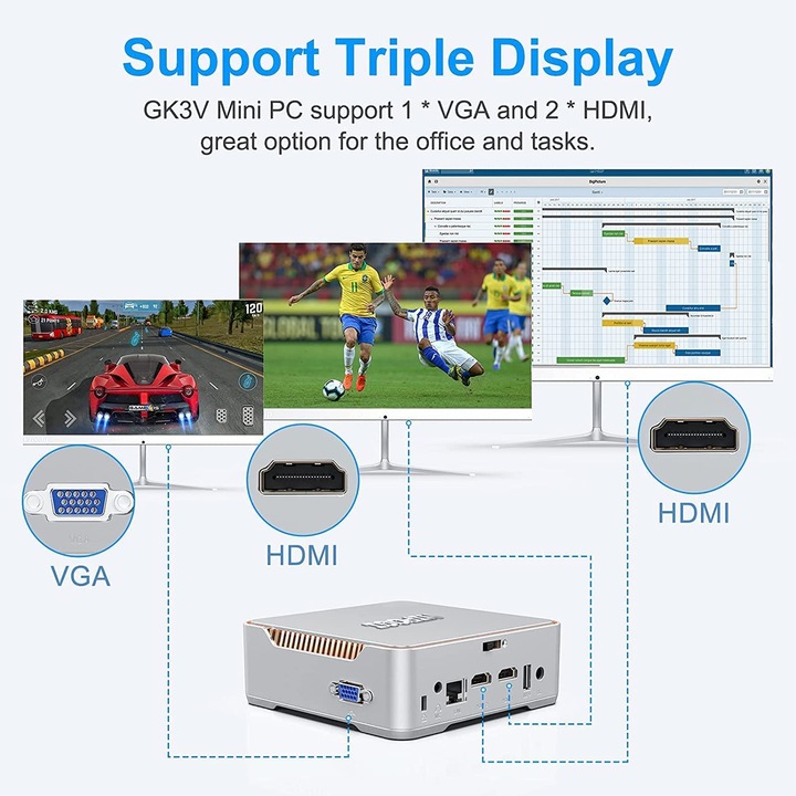 Produktbild NiPoGi GK3 Mini PC (Celeron J4125, 8GB Ram, 256GB M.2)