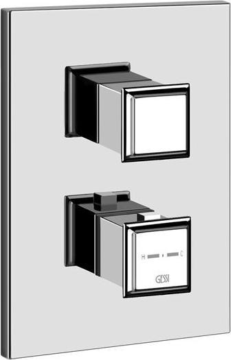 Produktbild Gessi Eleganza, Fertigmontageset, für Unterputz-Thermostatmischer, 2-Wege-On-Off-Umlenkkartusche, s