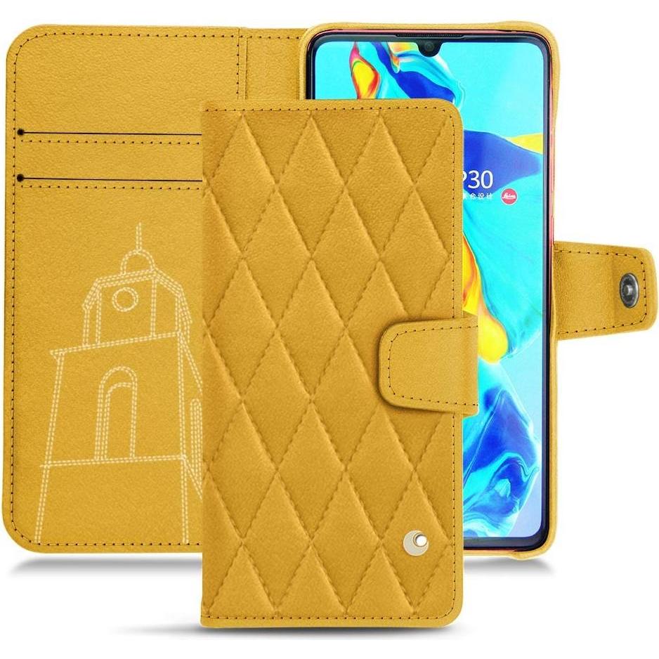 Noreve Lederschutzhülle Wallet (Huawei P30), Smartphone Hülle, Orange