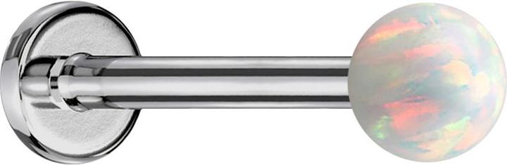 Produktbild Star Piercing Micro Labret silber mit Kugel Opal weiss (ohne Messing, Titan)