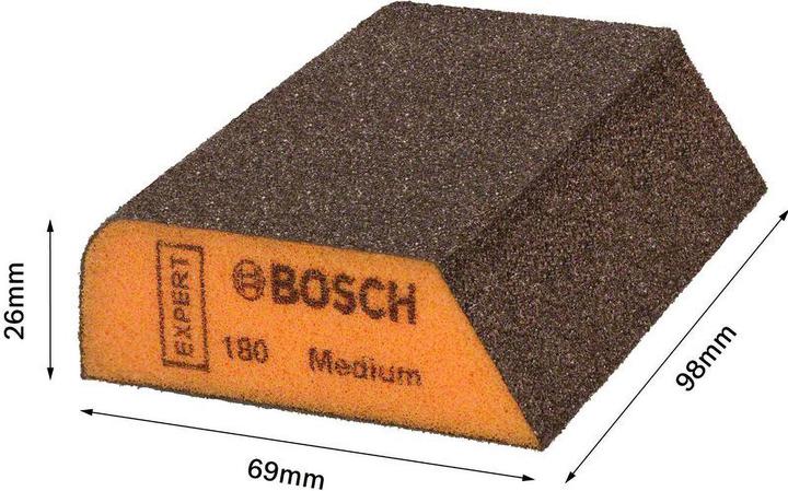 Actual product image DIY EXPERT Sanding Sponge Combi Block, 69 x 97 x 26 mm, F: Orange (Medium)