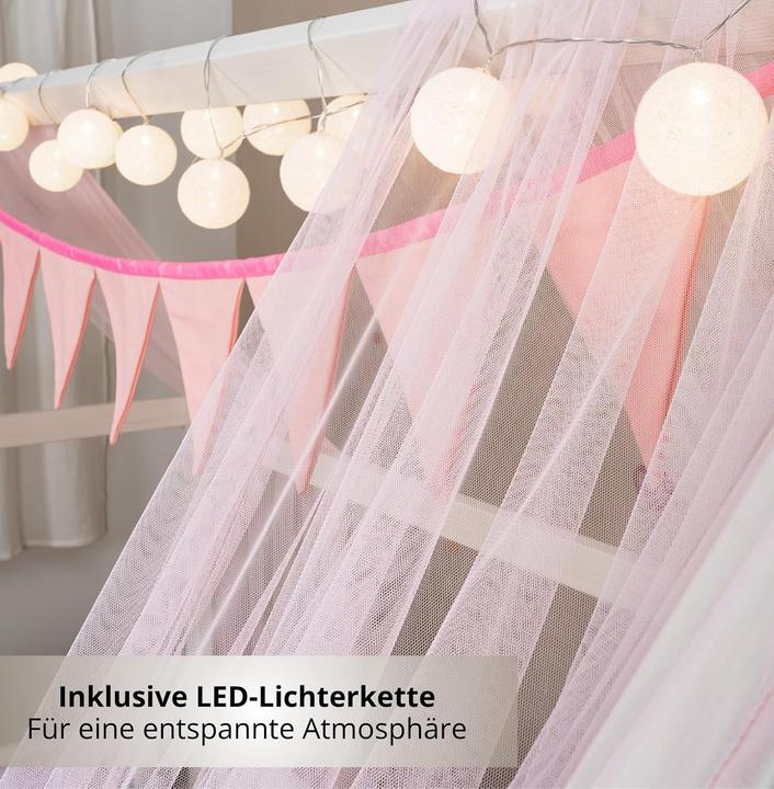 Image du produit Alavya Home 4-teiliges Hausbett Deko Set mit Betthimmel und Wimpelkette
