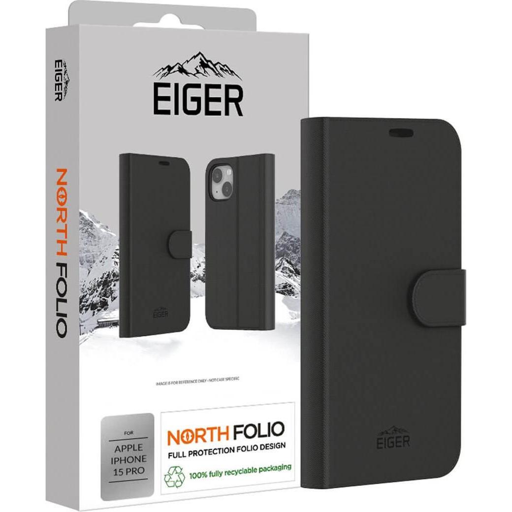 Thumbnail - Eiger North Folio (Apple iPhone 15 Pro), Smartphone Hülle, Schwarz