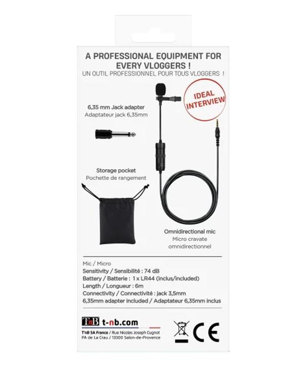 Actual product image T'nB Influence Clip Microphone 360°, 3.5 mm Jack