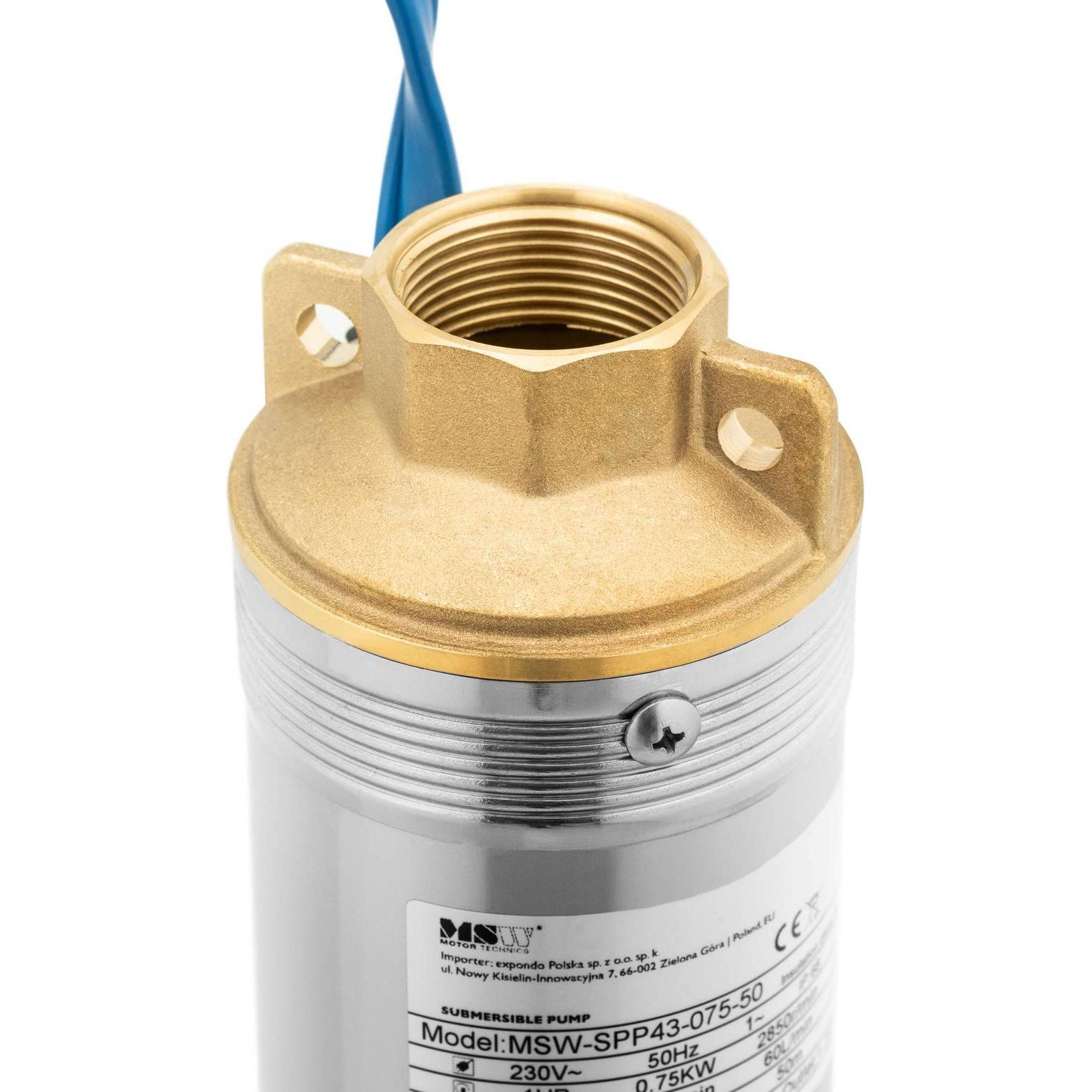 Thumbnail - MSW, Wasserpumpe, Brunnenpumpe Tiefbrunnenpumpe Tauchpumpe Rohrpumpe 4 m³/h 1000 W Edelstahl (Gartenpumpe)