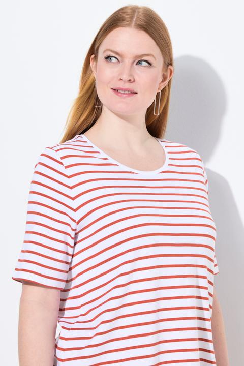 Produktbild Ulla Popken Ringelshirt, A-Linie, Rundhals, Halbarm, Pima Cotton (50, 52)