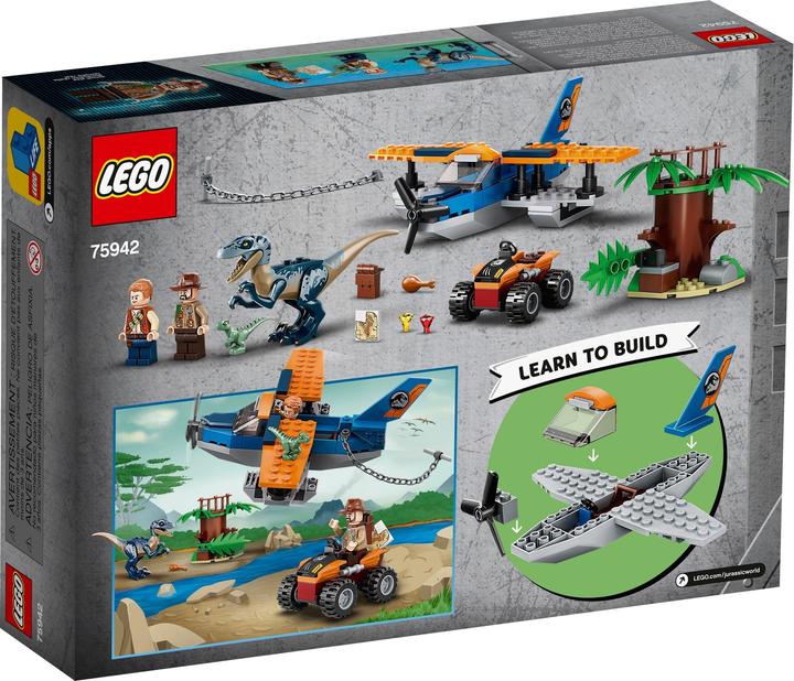 Produktbild LEGO Velociraptor: Rettungsmission mit dem Doppeldecker (75942, LEGO Jurassic World)