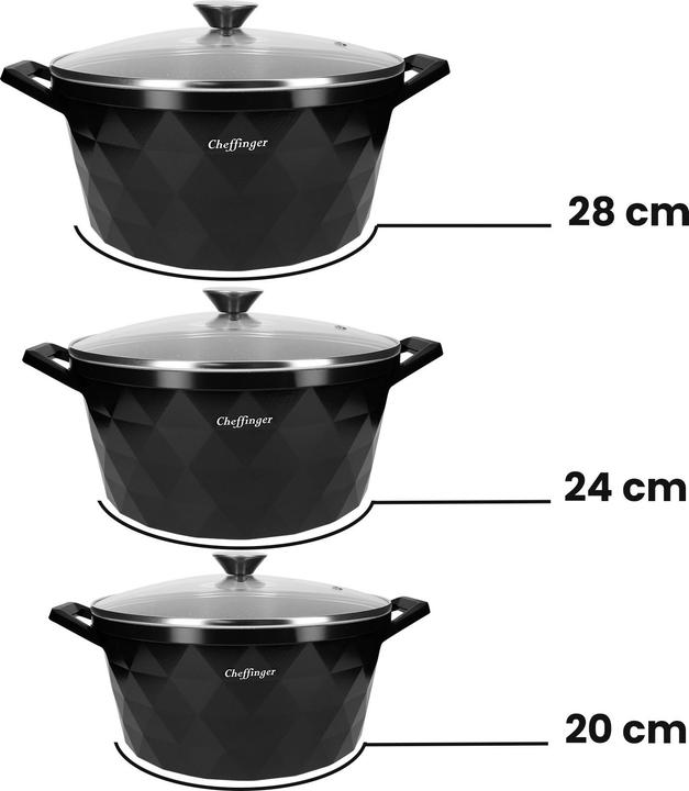 Actual product image JTI Set with pots - aluminium and glass - 6 pieces (28 cm, Roman pot, Aluminium)