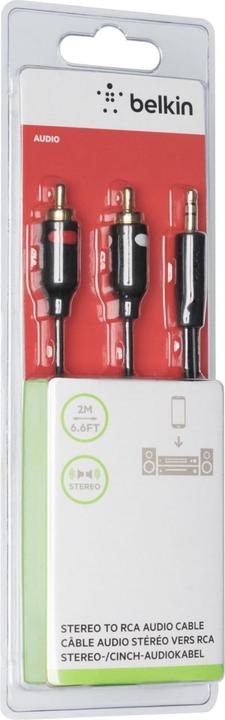 Actual product image Belkin Audio adapter cable (2 m, AUX cable, Cinch)