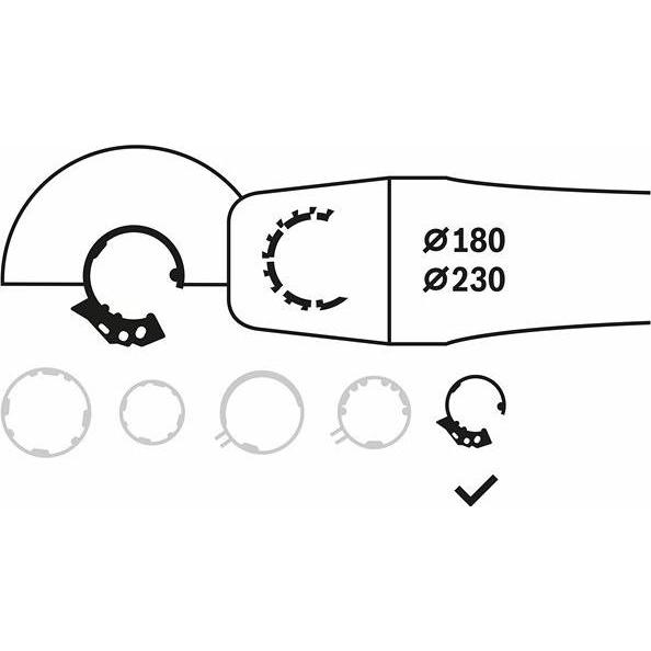 Thumbnail - Bosch Professional Zubehör, Zubehör Maschine, Schutzhaube mit Deckblech, 230 mm, mit Codierung