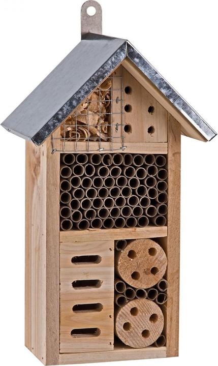 Actual product image Dema Insect Hotel Franzi Nesting Aid Insect Garden made of Wood (Wild bees, Ladybirds)
