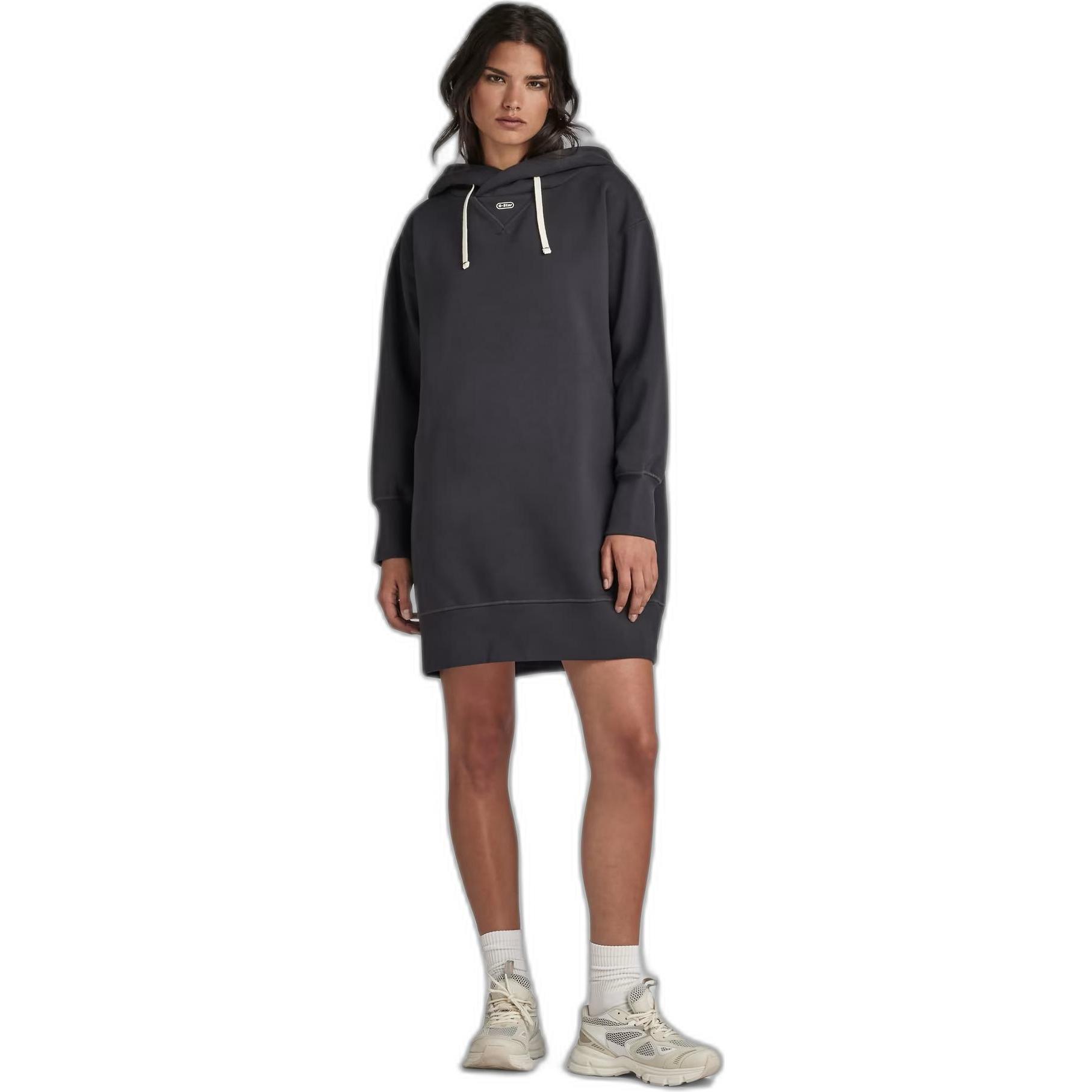 G-Star, Damen, Kleider, weathirtkleid mit kapuze, damen g-tar, Schwarz, (S)