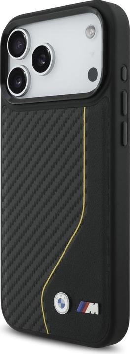 Actual product image BMW Case M Carbon Line & Logo MagSafe for iPhone 17 Pro Max yellow (Apple iPhone 17 Pro Max)