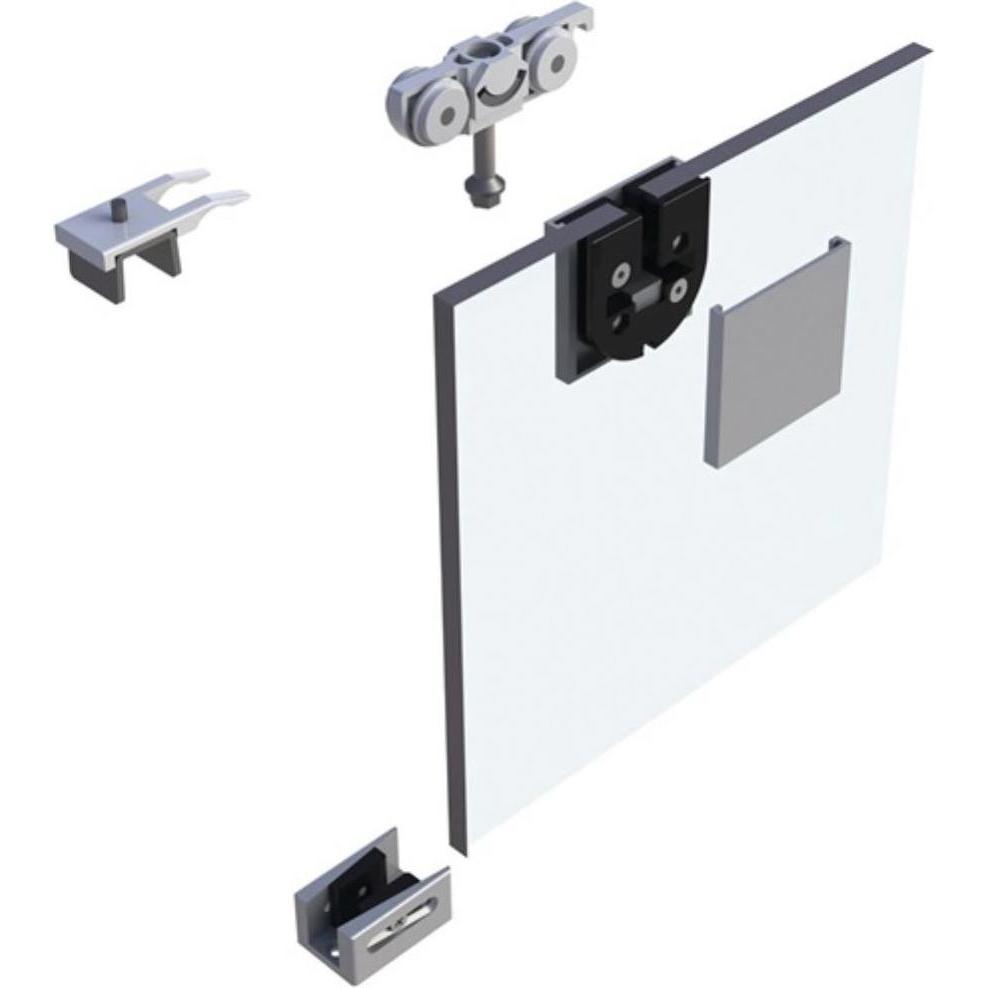 Helm, Raccordo porte, Sistema scorrevole 73 80 kg Effetto acciaio inox Porte in vetro ESG/VSG 8-10,76 mm Set completo