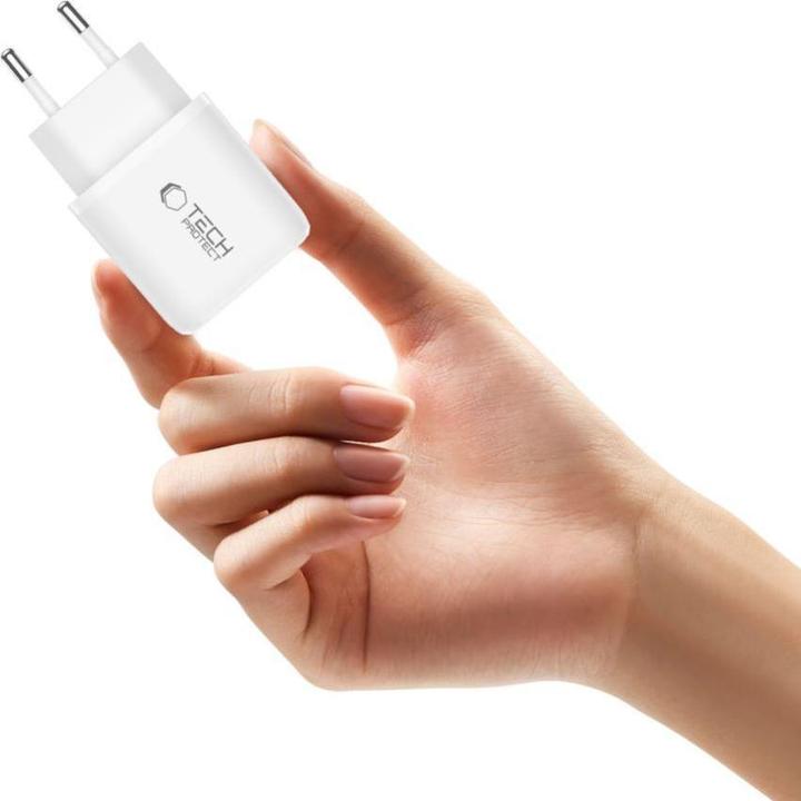 Image du produit Tech-Protect NCA45W-GAN 2-PORT NETZLADEGERÄT PD 45W / QC3.0 WEISS (45 W, 2 ports)