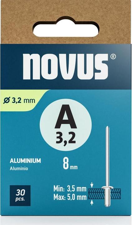 Immagine prodotto Novus Blindniete A3 x L: 8 mm Alu