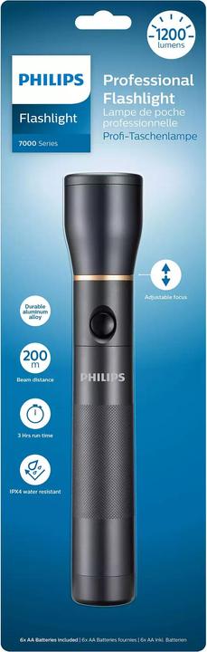 Productafbeelding Philips SFL7002T/10 zaklamp Zwart Push zaklamp LED (1200 lm)