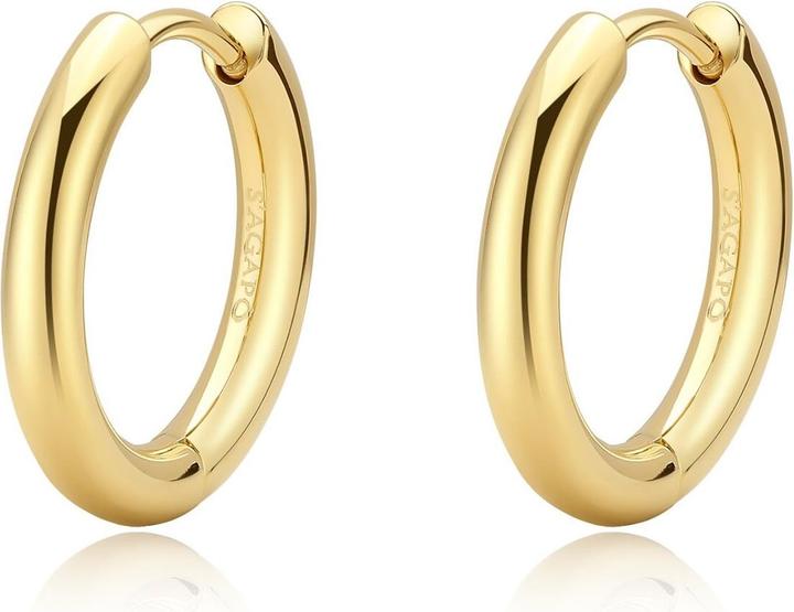 Produktbild Sagapo S'AgapÃµ - Chunky SHK70 minimalist gold-plated steel hoop earrings (Stahl)