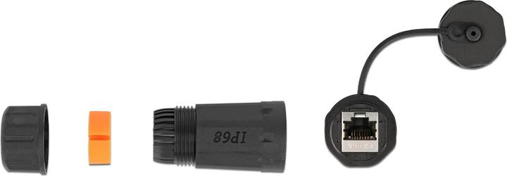 Produktbild Delock Kabelverbinder RJ45 Buchse zu RJ45 Buchse Cat.6A mit Gehäuse und Verschlusskappe wasserfest (Netzwerk Kupplung)