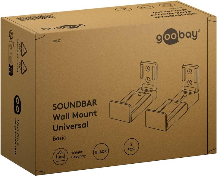 Actual product image Goobay Universal soundbar wall mount (Wall installation, Not movable)
