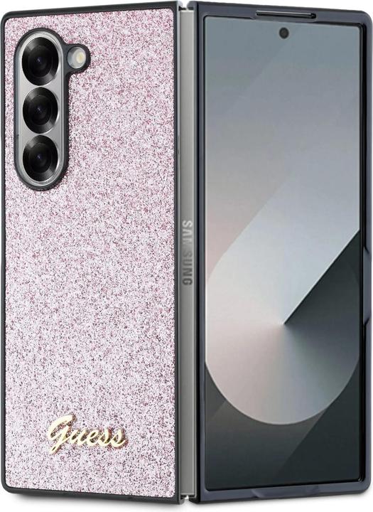 Produktbild Guess GUHCZFD6HGGSHP Z Fold6 F956 różowy/pink hardcase 4G Glitter Script (Samsung Galaxy Z Fold6)