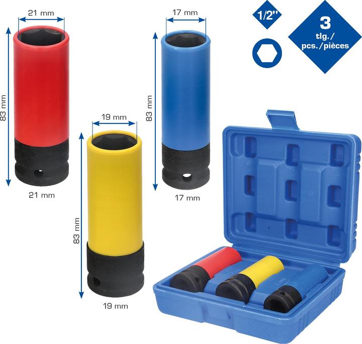 Actual product image KS Tools Socket set (17 mm, 19 mm, 21 mm)