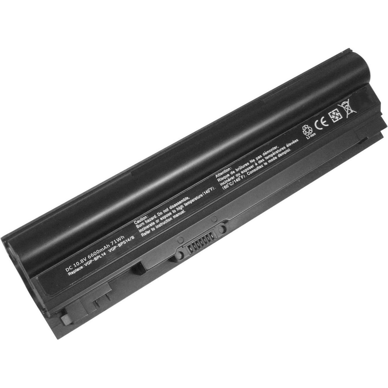CoreParts Laptop Battery for Sony (9 Zellen, 6600 mAh), Notebook Akku, Schwarz