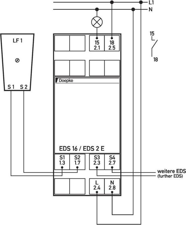 Immagine prodotto Doepke DOEP EDS 16 con sensore di luminosità LF1 Interruttore dimmer da incasso ED