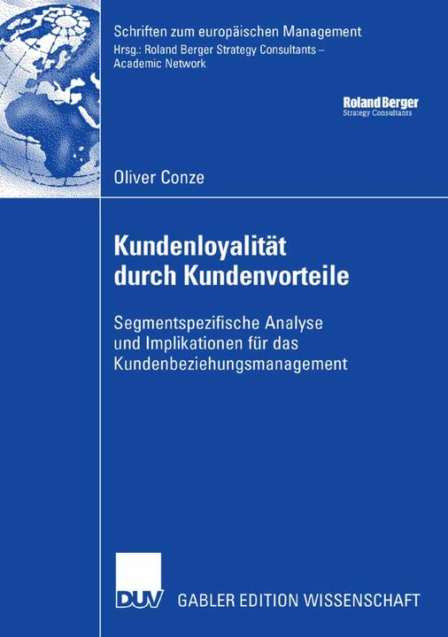 Produktbild Kundenloyalität durch Kundenvorteile (Deutsch, Oliver Conze, 2007)