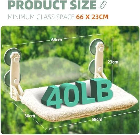 Actual product image Alopini Cat Hammock Window Seats for Cats Foldable Cat Bed Window with Stable Suction Cups up to (Cat)