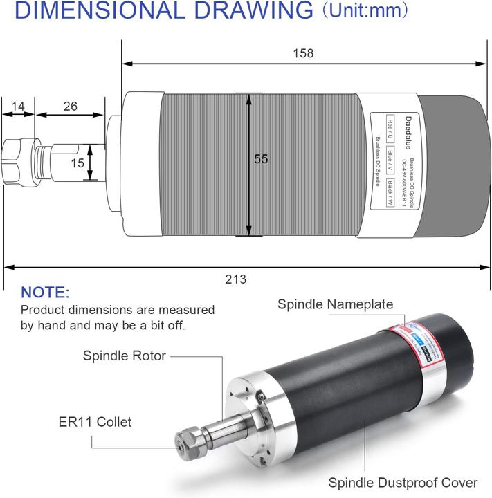 Actual product image CNC Bürstenloser Spindelmotor Kit