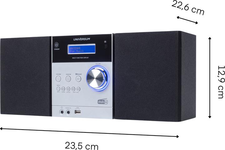 Productafbeelding MS 300-21 Stereo systeem AUX, Bluetooth®, CD, DAB+, FM, USB, accu-oplaadfunctie, Inclusief... (Bluetooth, CD Speler, 2x 5 W)