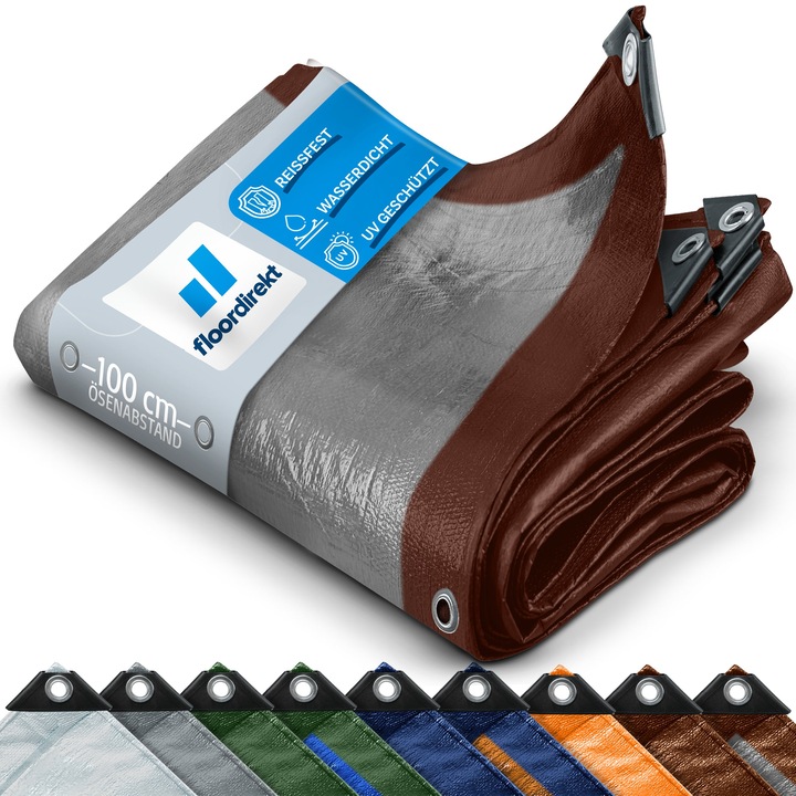 Immagine prodotto Floordirekt Copertina80 gm, 3 x 5 m, MarroneArgento (300 x 500 cm)