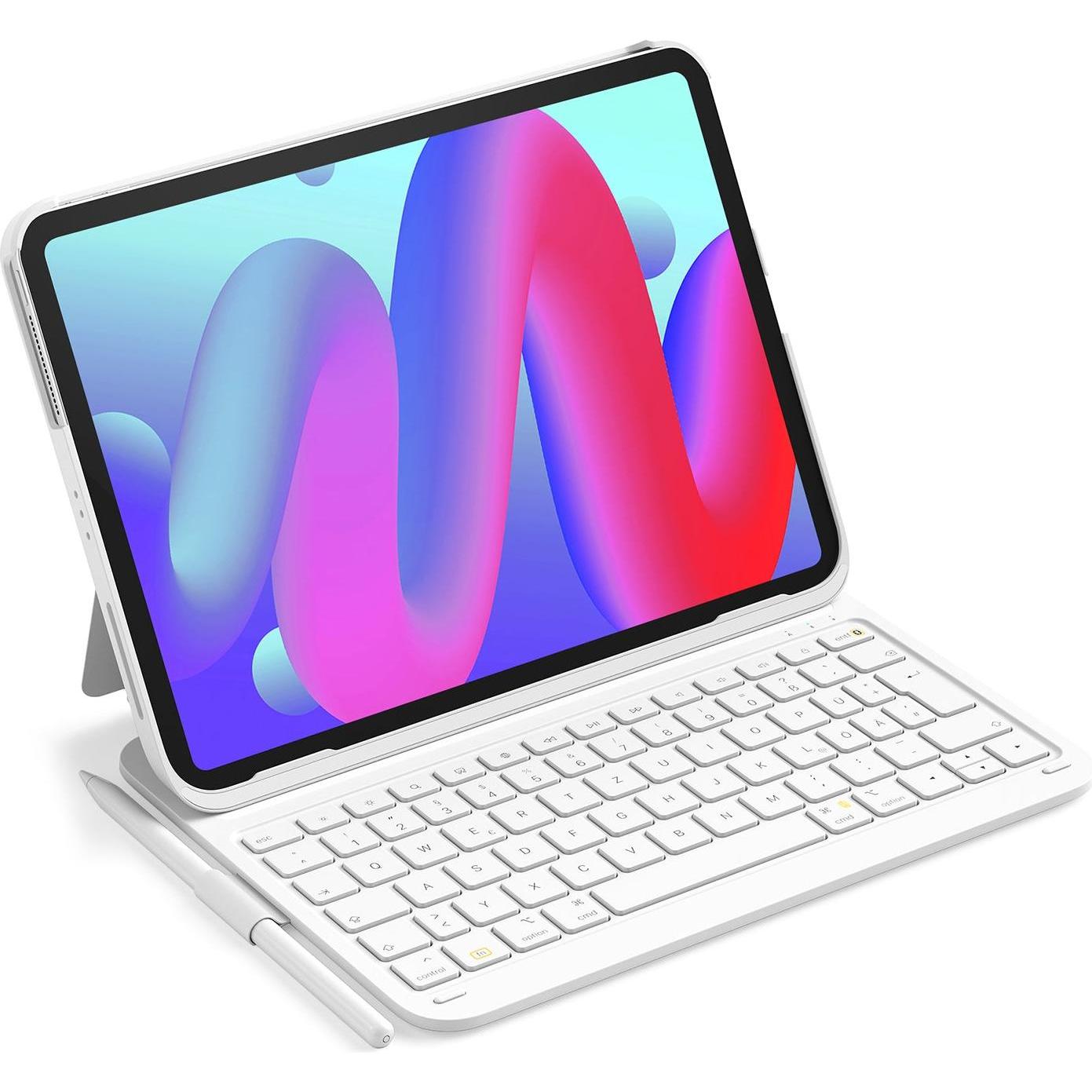 Inateck Keyboard iPad 12,9"-13" QWERTZ white (DE), Tastiera per tablet, Bianco