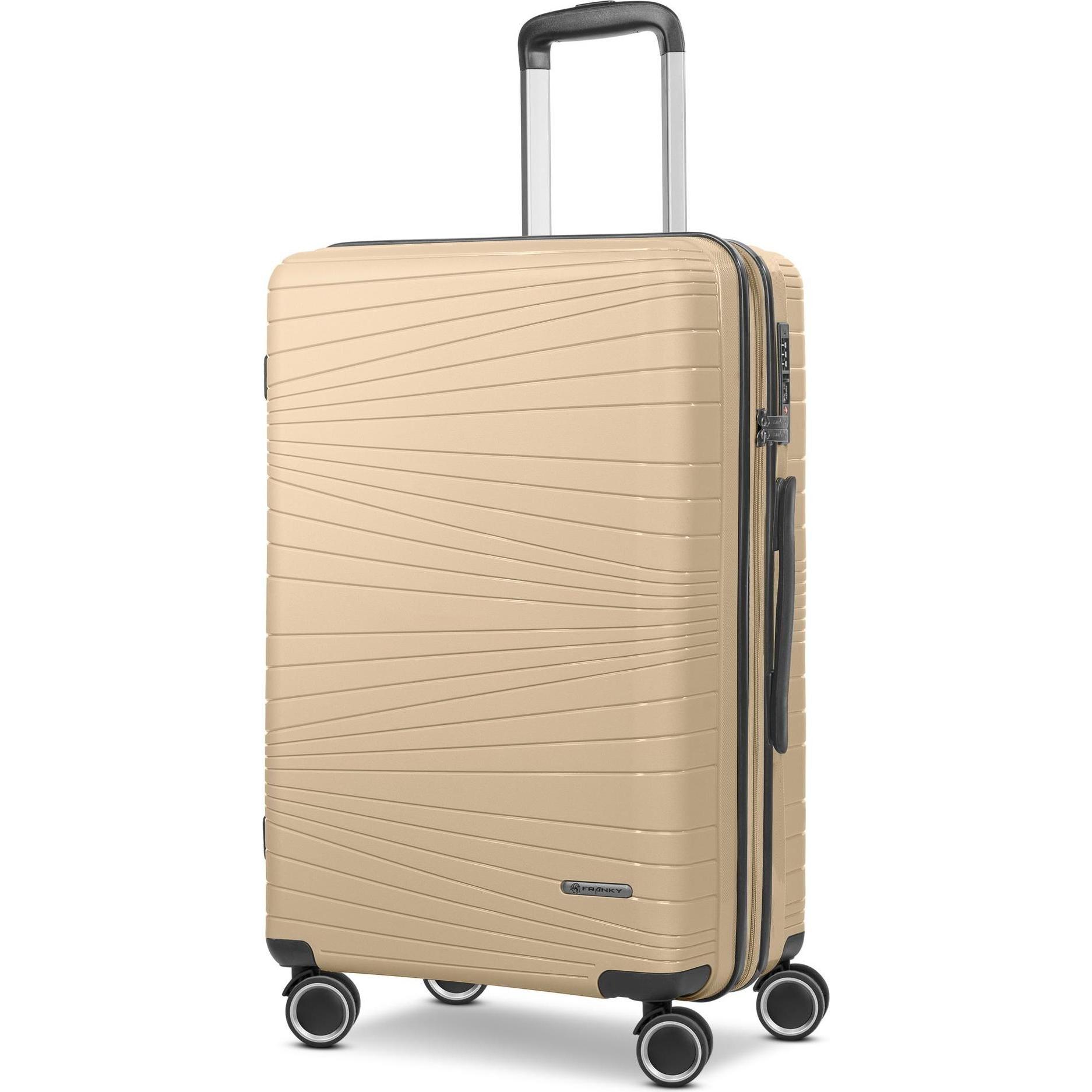 Franky, Koffer, Dallas 3.0 4 Rollen Kofferset 3-teilig, Beige, (188 l, XL (ab 115l))