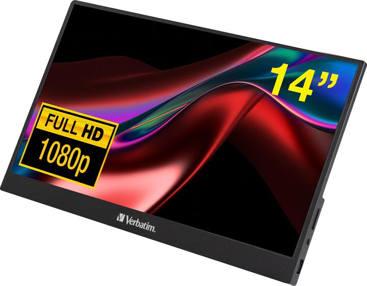 Actual product image Verbatim PM-14 Portable Monitor 14" Full HD 1080p (1920 x 1080 pixels, 14")