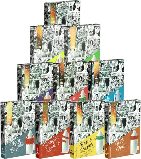 Egzo Cocky Friends" mega fun pack with 10 whimsical condoms for extreme stimulation (10 pcs.)