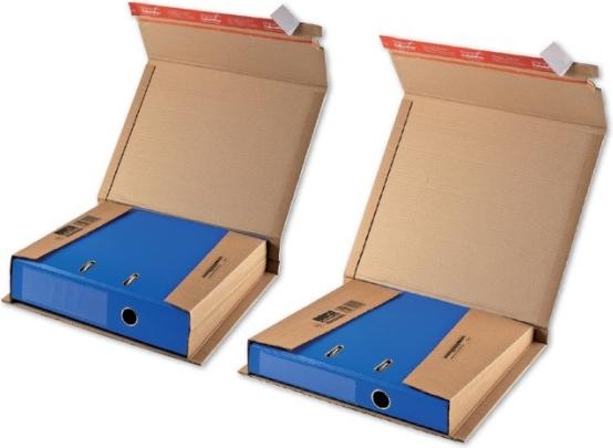 Produktbild Colompac Ordner-Versandkarton, braun, für Ordner DIN A4 mit Rückenbreite 35 bis 80 mm, stabile Wellpappe (20 x)