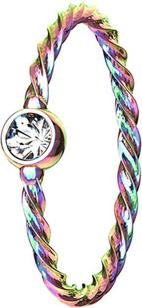 Immagine prodotto Star Piercing Anello Micro Piercing intrecciato colorato con cristallo argento (senza ottone, Acciaio chirurgico 316L)