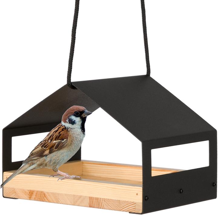 Wondermake Design-Vogelfutterhaus "cibarium3", Edelstahl/Kiefer