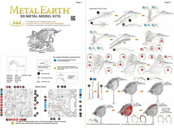 Nährwerte und Zutaten Metal Earth Triceratops (77 Teile)
