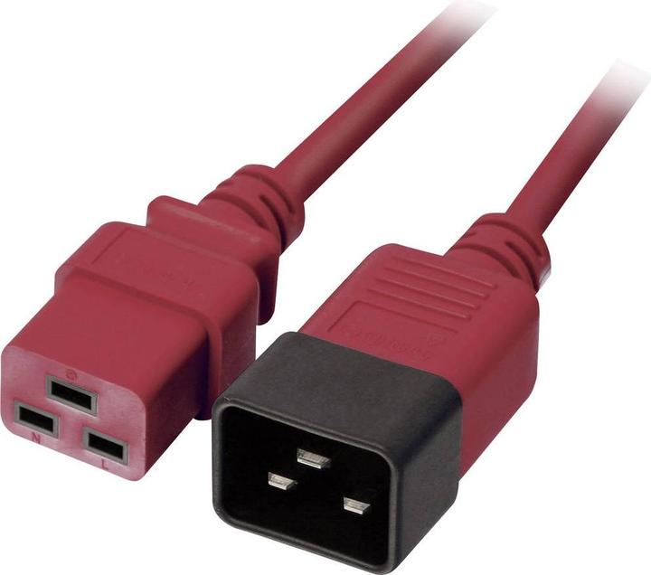 Actual product image Lindy 2m IEC C19 to IEC C20 extension red (2 m)