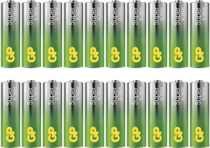 Actual product image GP Batteries GP alkaline battery SUPER AA (LR6)- 20ks (20 pcs., AA)