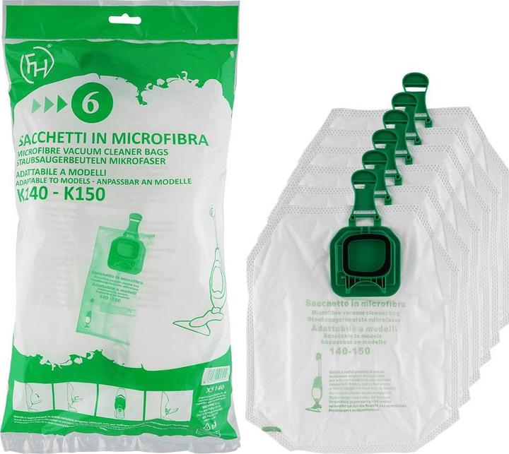 Alternativ Filterhaus Mikrofaser Staubbeutel passend für Vorwerk Kobold K140 K150 (6x)