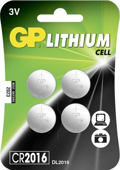 GP Batteries Lithium CR2016 (4 Stk., CR2016, 90 mAh)