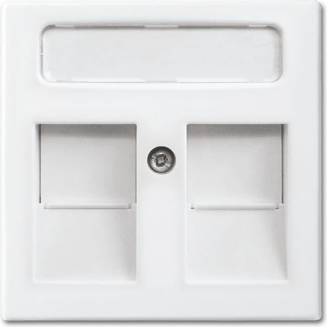 Busch-Jaeger, Zubehör Schalterprogramm, 2fach Abdeckung Modular-Jack-Einsatz Busch-balance SI Alpinweiss 1800-914 (1800-...